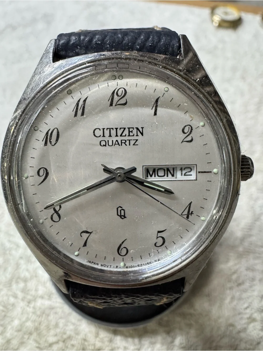Citizen Silver Dial Watch with Black Strap